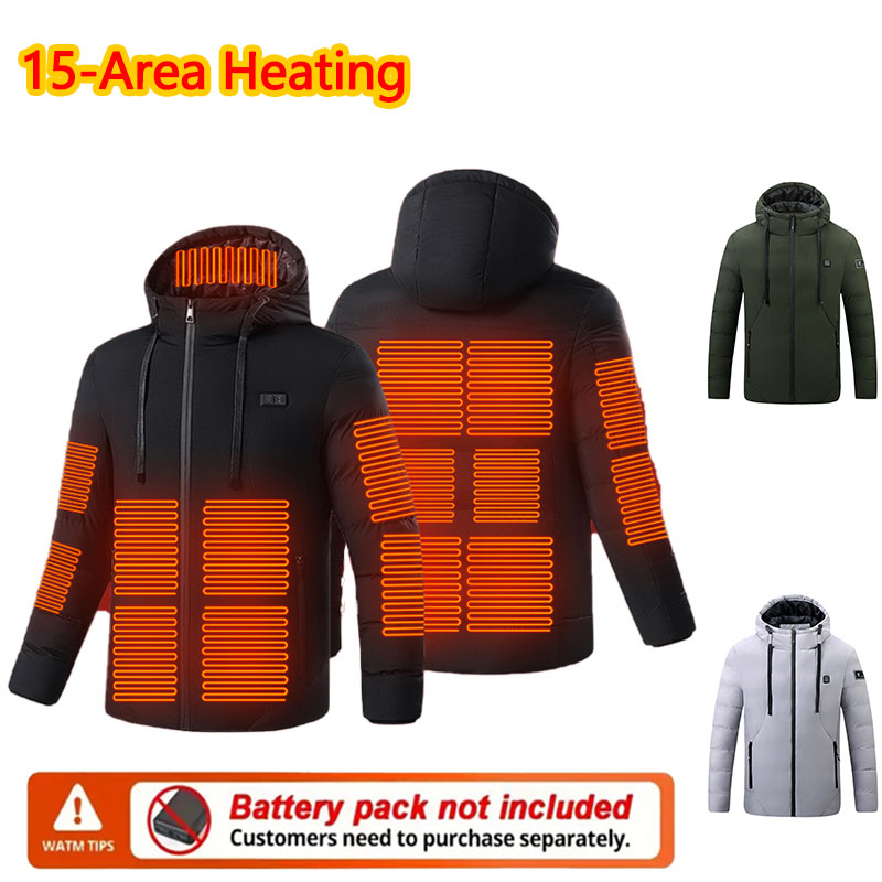 Outdoor Power Bank - 15 Bölge Isıtmalı Kışlık Kapüşonlu Ceket