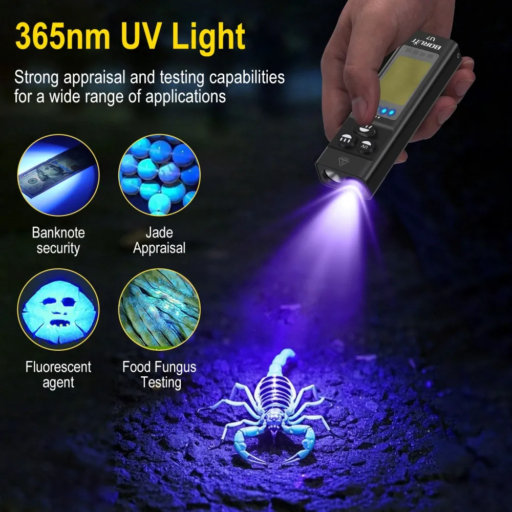 BORUiT U7 UV LED EDC El Feneri - Outdoor Power Bank incelemesi ve fiyatı
